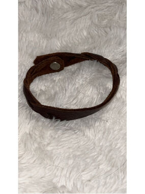 Women's Unbranded Brown Leather Bracelet One Size Silver Snap